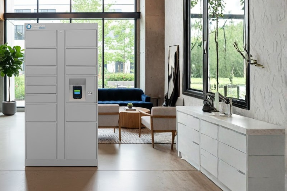 Smiota package locker system for apartment residents