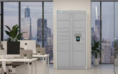 Corporate workplace smart locker for package delivery